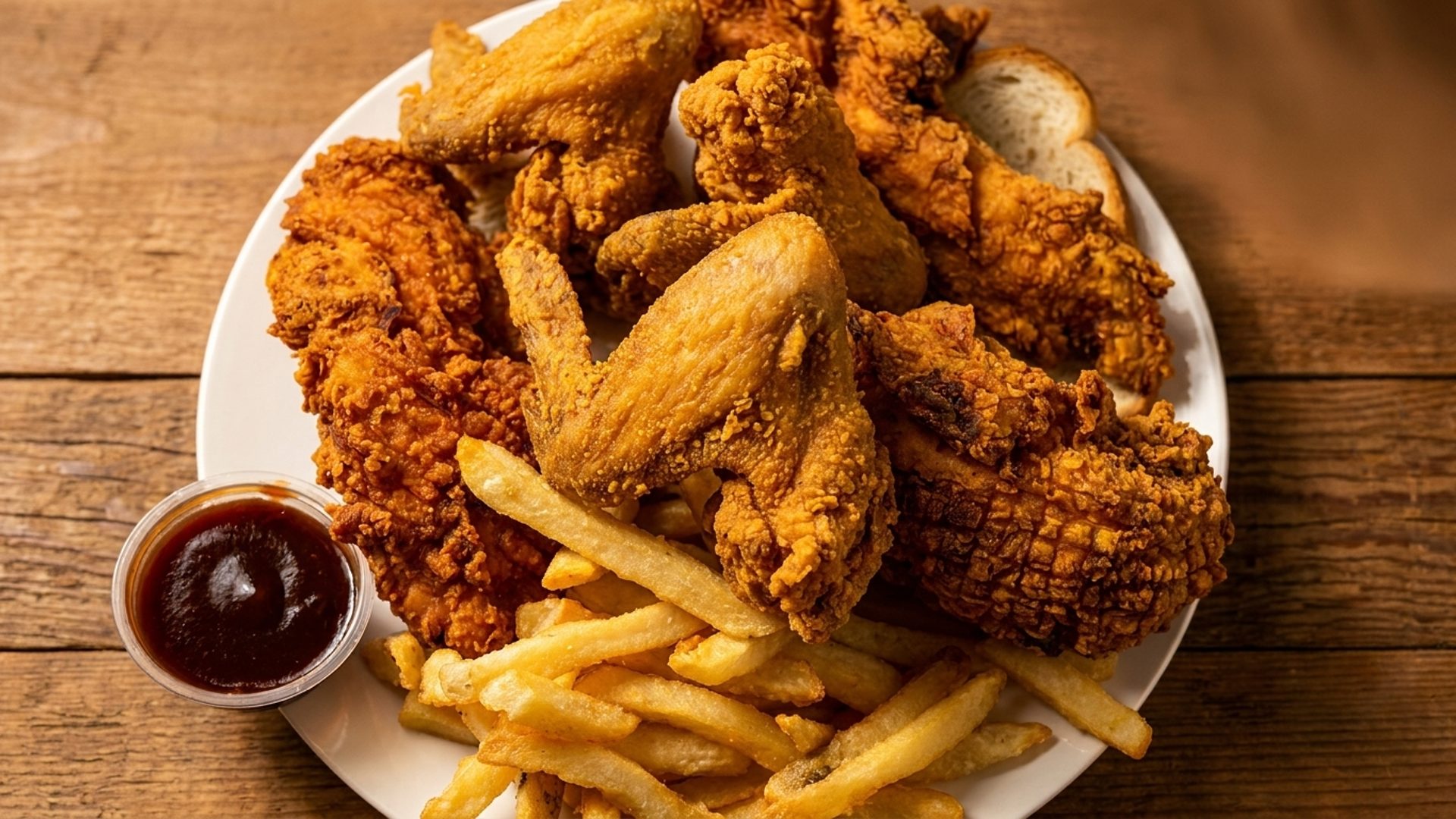 What comes with a wing dinner?