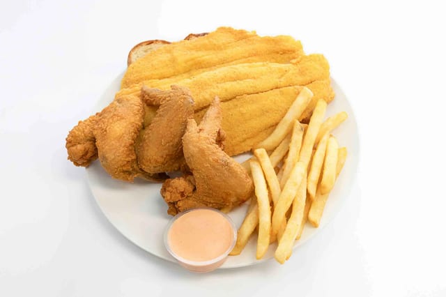 Combo #11 - 2 Catfish & 10 Shrimp or 3 Wings.