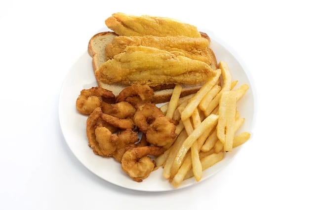Combo #16 - Grouper & 10 Shrimp or 3 Wings.